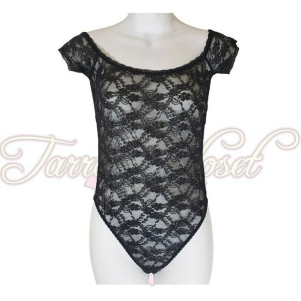 ☀ Victoria's Secret Black Lace One Piece Lingerie - Picture 1 of 5